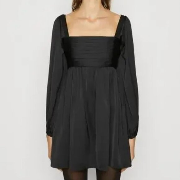 Abercrombie & Fitch Dresses & Skirts - Abercrombie & Fitch Emerson Balloon Sleeve Satin Mini Black Dress Size Med NWOT